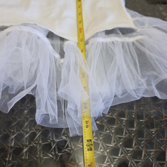 Adorable White Tulle Sexy Feminie Crop Top - Picture 7 of 8